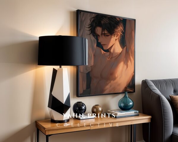 Romantic Male Printable Wall Art Anime Inspired Muscular Man