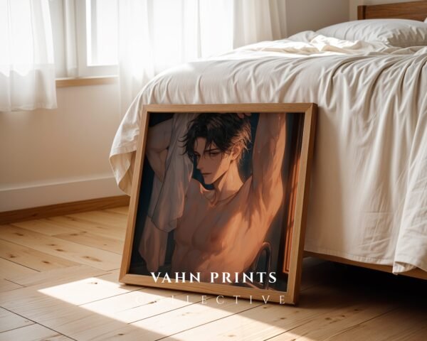 Romantic Male Printable Wall Art Anime Inspired Muscular Man