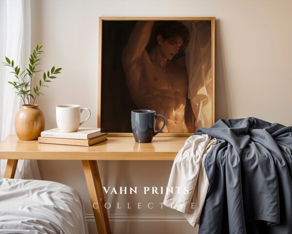 V85c_m3 Ethereal Male Body Wall Art Handsome Muscular Man Romantic Print