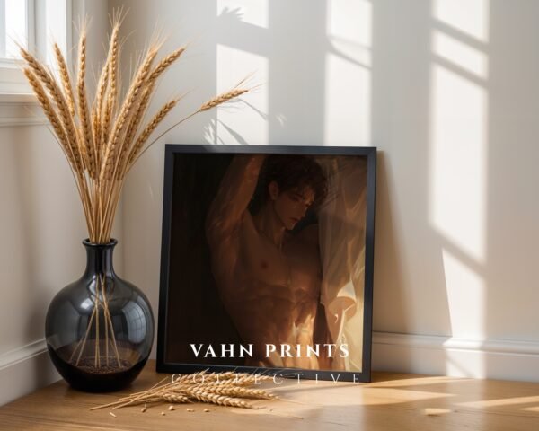 V85c_m4 Ethereal Male Body Wall Art Handsome Muscular Man Romantic Print