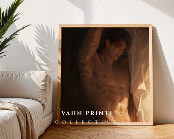 V85c_m6 Ethereal Male Body Wall Art Handsome Muscular Man Romantic Print
