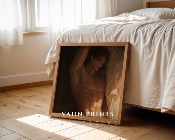 V85c_m7 Ethereal Male Body Wall Art Handsome Muscular Man Romantic Print