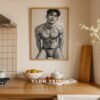 Modern Nude Male Figure Line Art Wall Print
