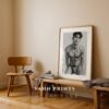 Modern Nude Male Figure Line Art Wall Print