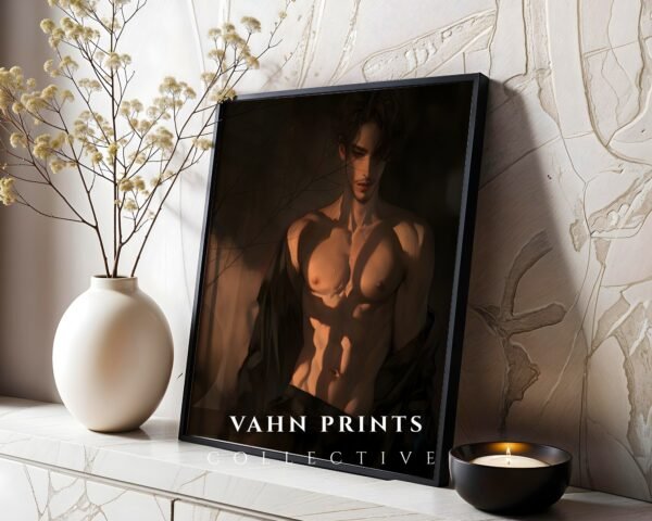 V90c_m10 Handsome Male Figure Wall Art Muscular Body Anime Romantic Decor