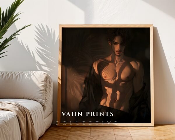 V90c_m6 Handsome Male Figure Wall Art Muscular Body Anime Romantic Decor