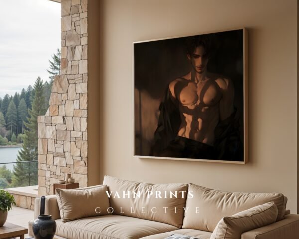 V90c_m8 Handsome Male Figure Wall Art Muscular Body Anime Romantic Decor
