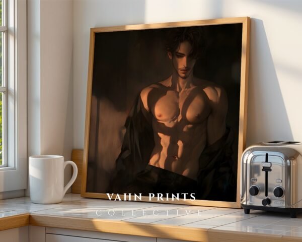 V90c_m9 Handsome Male Figure Wall Art Muscular Body Anime Romantic Decor