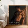 V94c_m6 Anime Style Romantic Male Wall Art Handsome Muscular Figure Print