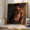 V94c_m9 Anime Style Romantic Male Wall Art Handsome Muscular Figure Print