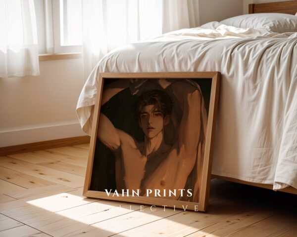 Romantic Husband Wall Art Muscular Male Body Anime Printable