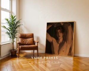 Romantic Husband Wall Art Muscular Male Body Anime Printable