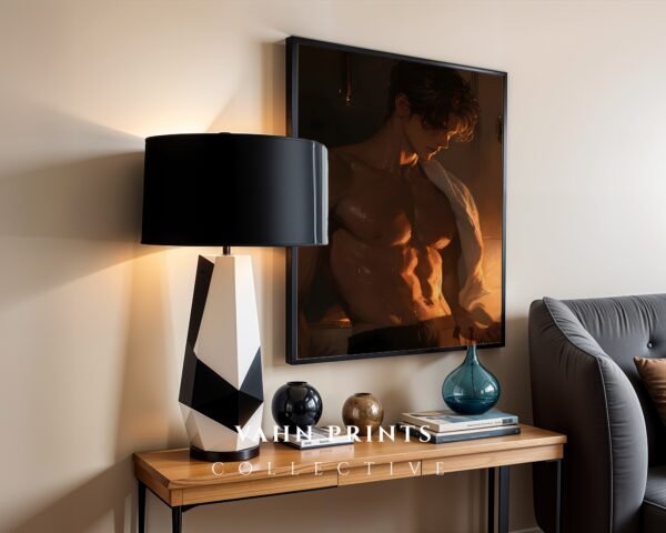 V97c_m1 Soulmate Inspired Wall Art Muscular Male Figure Romantic Printable