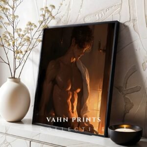 Soulmate Inspired Wall Art Muscular Male Figure Romantic Printable