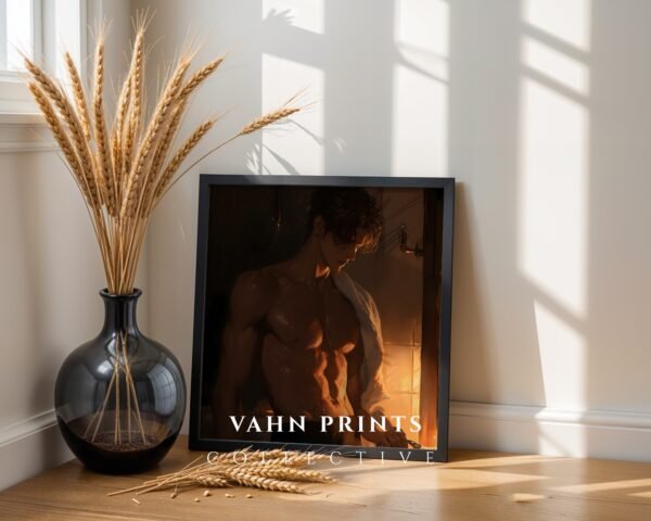 V97c_m4 Soulmate Inspired Wall Art Muscular Male Figure Romantic Printable
