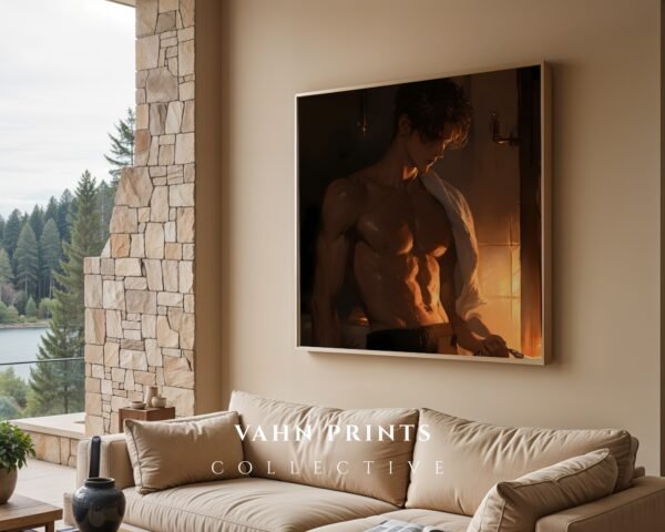 V97c_m8 Soulmate Inspired Wall Art Muscular Male Figure Romantic Printable