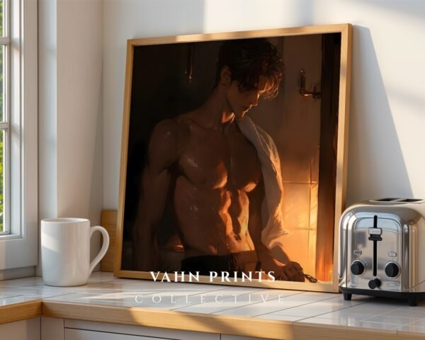 V97c_m9 Soulmate Inspired Wall Art Muscular Male Figure Romantic Printable