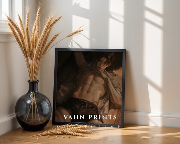 V98c_m4 Handsome Muscular Male Wall Art Anime Romance Digital Download