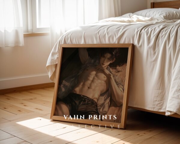 V98c_m7 Handsome Muscular Male Wall Art Anime Romance Digital Download