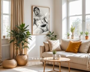 Minimal Nude Male Body Sketch Art Wall Decor