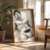 Minimal Nude Male Body Sketch Art Wall Decor