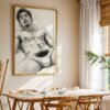 Minimal Nude Male Body Sketch Art Wall Decor