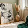 Minimal Nude Male Body Sketch Art Wall Decor