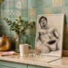 Minimal Nude Male Body Sketch Art Wall Decor