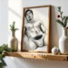 Minimal Nude Male Body Sketch Art Wall Decor
