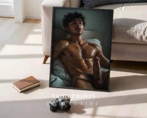 Premium Custom Art Commission Personalized Decor Personal or Business Spaces Handsome Guy Wall Art Print Muscular Man Male Body Figure Gay