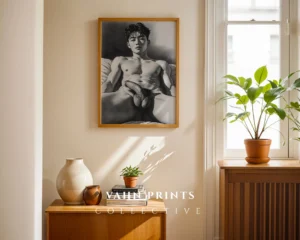 Modern Man Portrait Digital Art Print Masculine Wall Decor Download