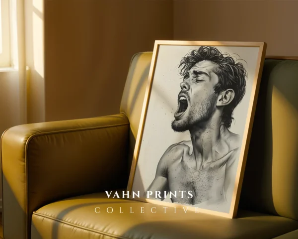 Abstract Man Face Art Print Contemporary Male Wall Art Printable