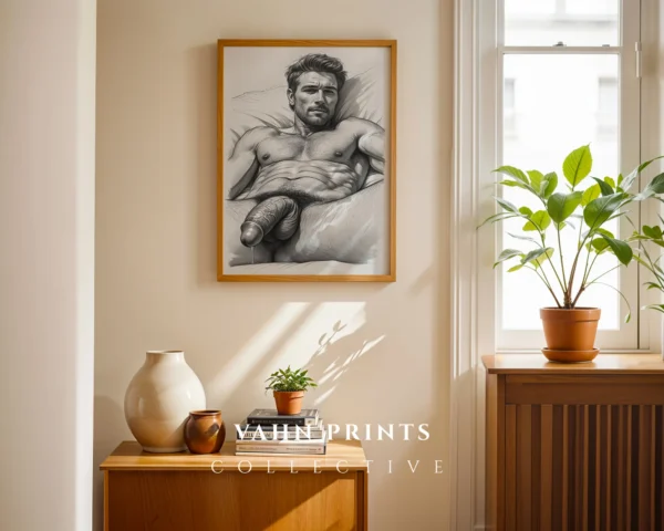 Abstract Male Portrait Wall Art Print Modern Decor