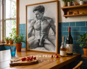 Stylish Man Illustration Art Print Digital Wall Decor