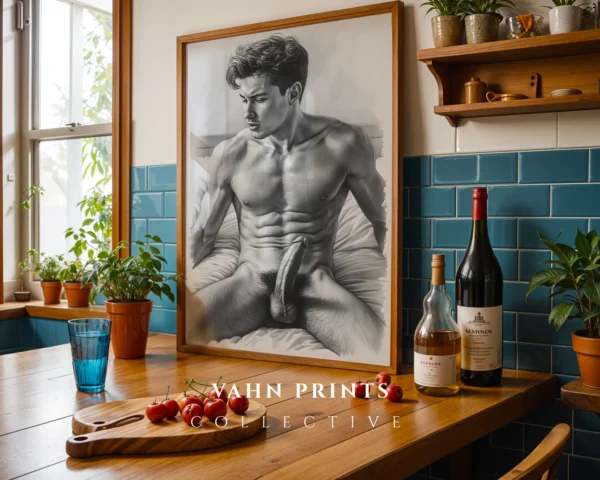 Stylish Man Illustration Art Print Digital Wall Decor