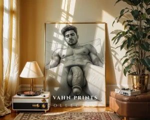 Modern Man Line Art Print Minimalist Wall Decor