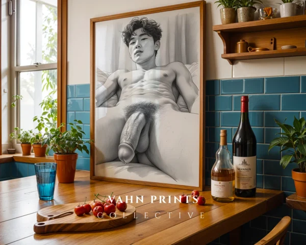 Stylized Man Portrait Digital Art Print Wall Decor