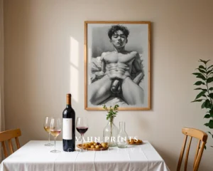 Classic Black White Man Portrait Digital Art Print