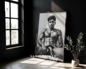 Minimal Male Face Art Print Digital Download