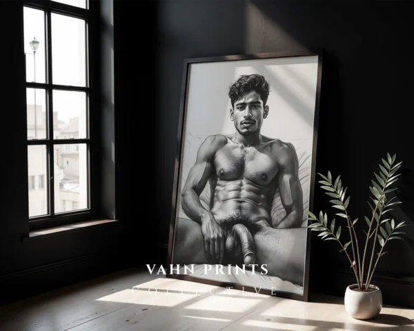 Minimal Male Face Art Print Digital Download