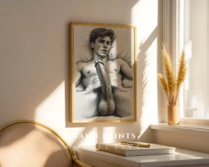 Stylish Male Portrait Digital Print Contemporary Wall Art