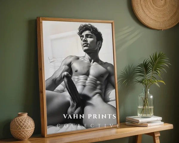 Classic Male Portrait Illustration Digital Print