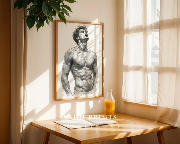 Modern Man Figure Art Print Digital Wall Art