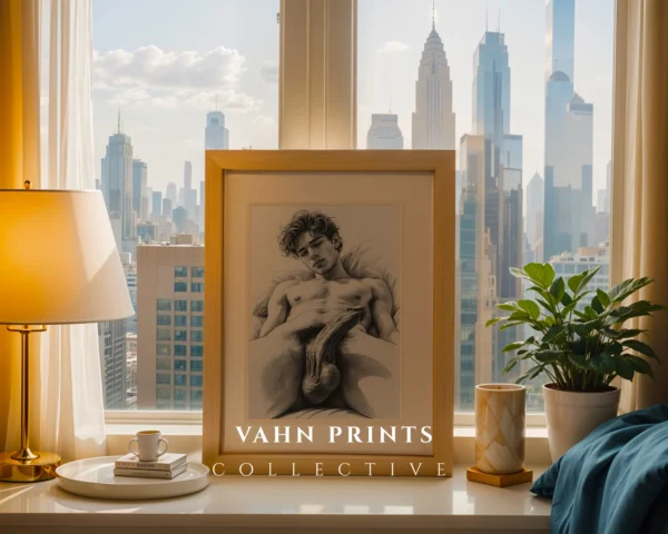 Stylized Gentleman Portrait Digital Wall Art