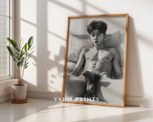 Modern Masculine Art Print Man Illustration