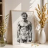 Black White Male Portrait Printable Wall Art