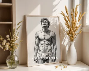 Black White Male Portrait Printable Wall Art