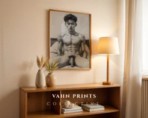 Abstract Male Figure Digital Art Print Modern