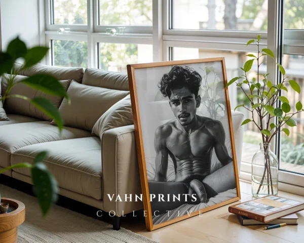 Minimal Man Portrait Illustration Digital Print