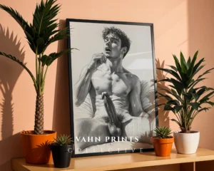 Stylish Man Drawing Art Print Digital Decor